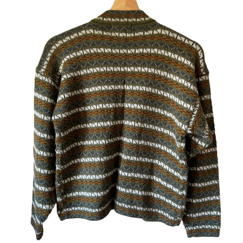 The Alpaca Connection Peru Handmade Stripped Button Front Cardigan Pockets - Picture 2 of 16